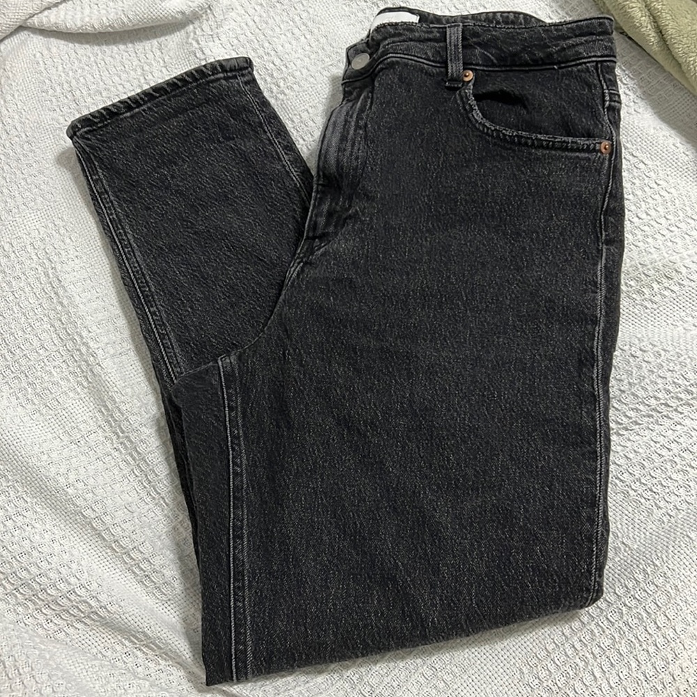 Black straight leg jeans